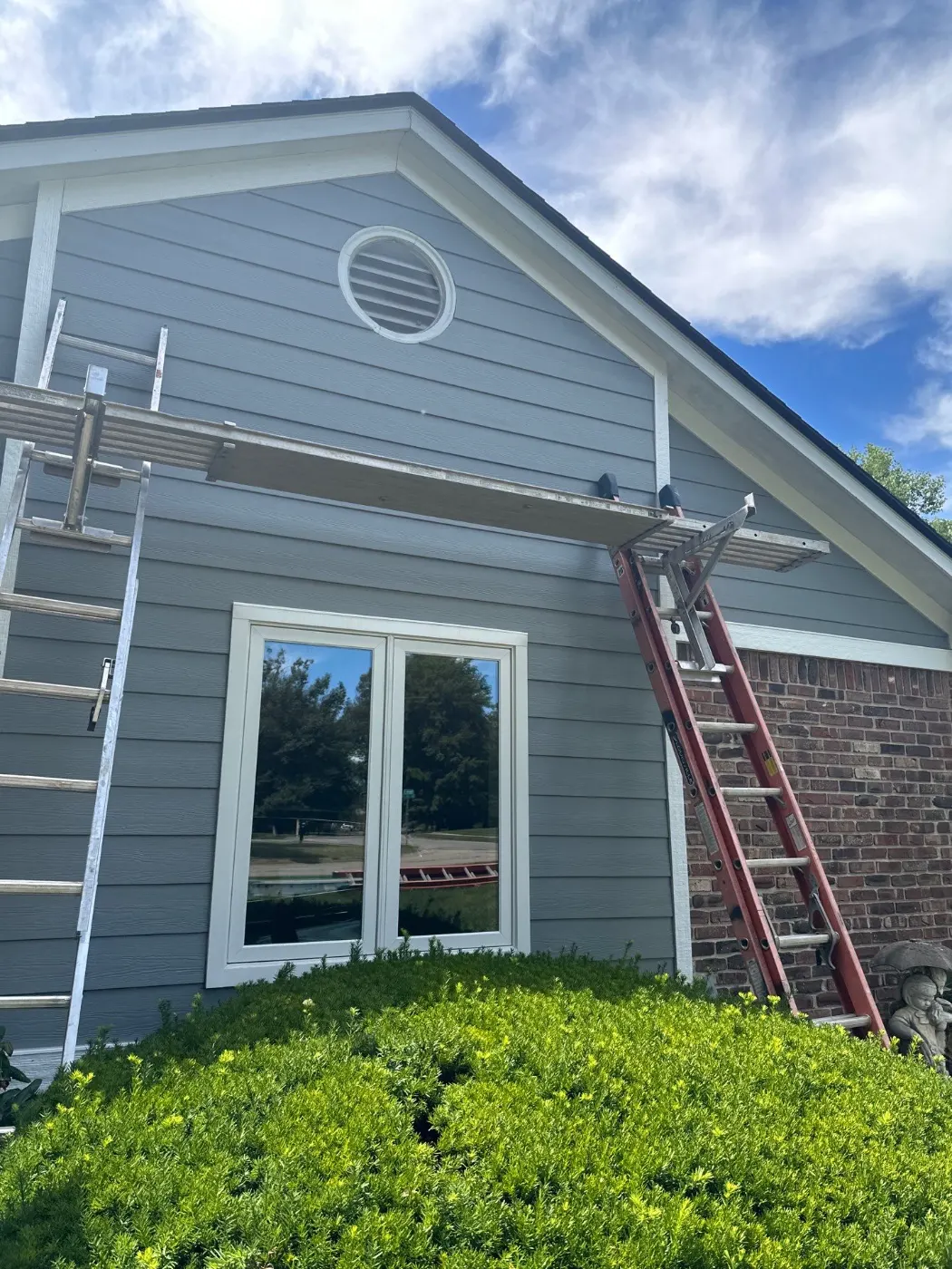 Storm damage documentation on a Geist Overlook commercial building